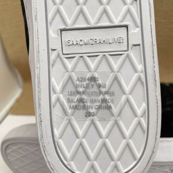 Isaac Mizrahi Sky Black Suede Soho Lily Knit Trim Lace Up Hi Top Sneakers 9 M - Picture 10 of 11